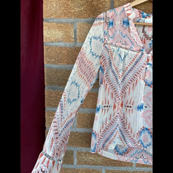 Anthropologie Dolan multi long sleeve blouse - Picture 3 of 8